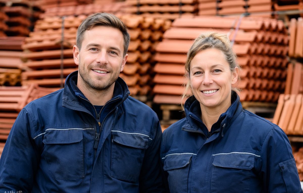 Dachdecker bei der Arbeit